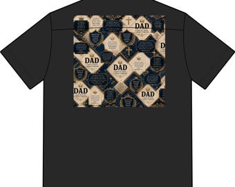 Dad Memorial Pattern Polo | Dad Tribute Rapid Dry Mesh Polo