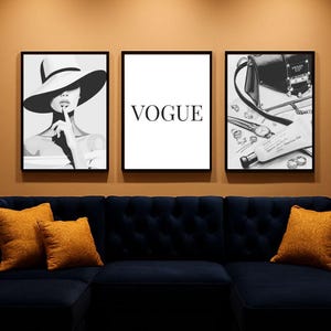 Vogue Fashion Magazine Print Set: Vintage Style Wall Art (Digital Download