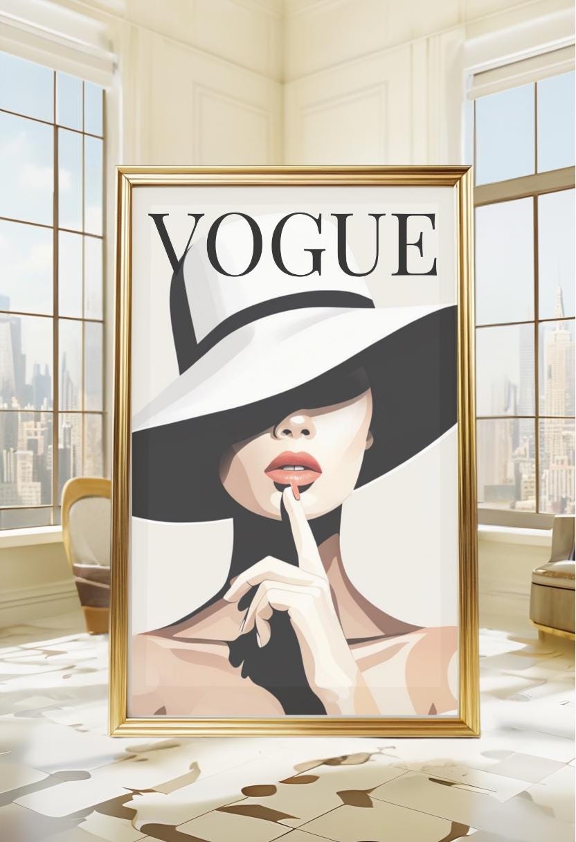 レア　VOGUE ヴィンテージ　壁掛け ビンテージ品◾️VOGUE ヴォーグ 壁掛け 木製パネル アート