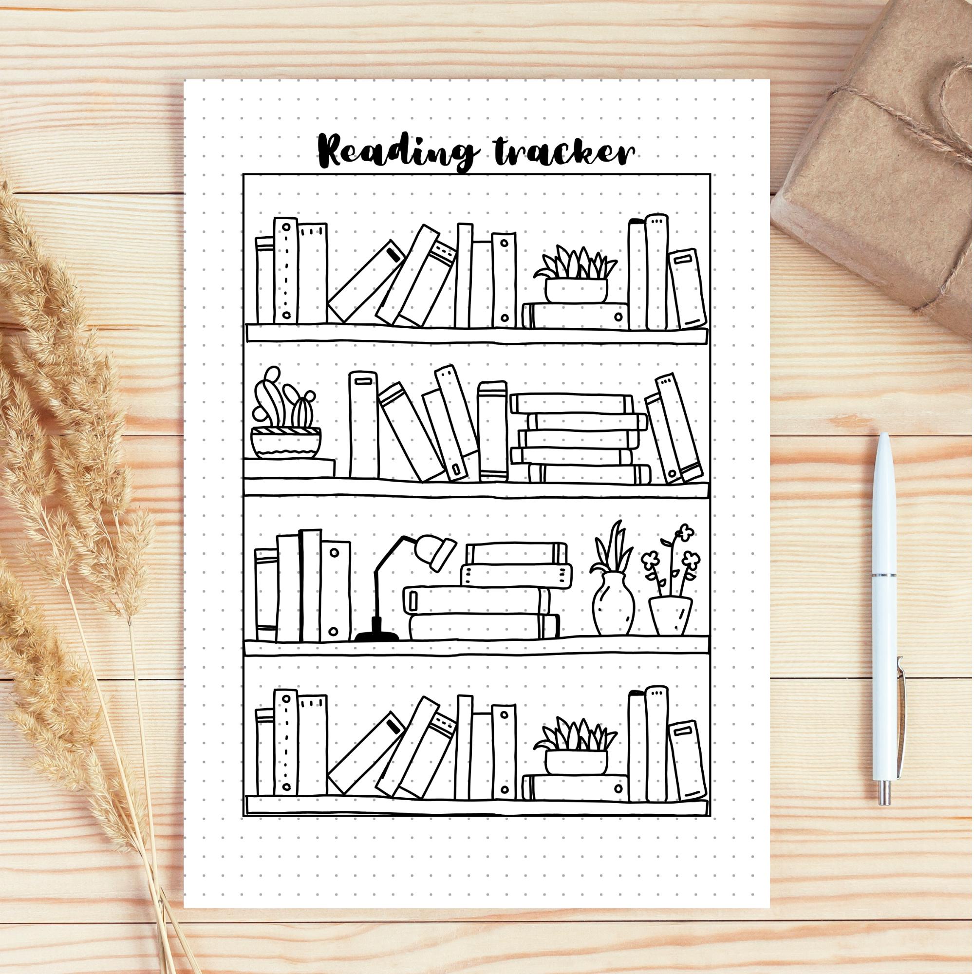 Bookshelf Reading Tracker - PRINTABLE Journal Page - Reading Log - Book ...