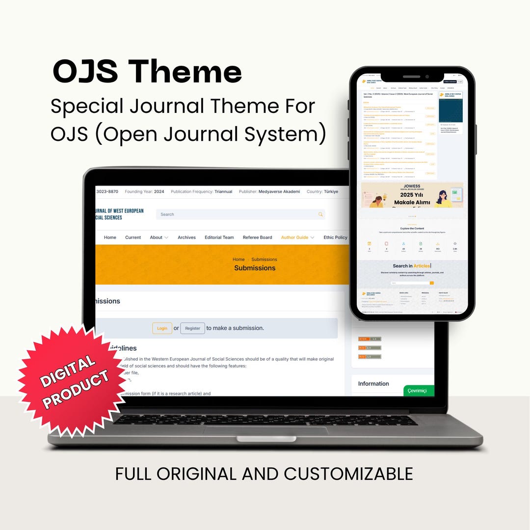 Customizable Open Journal System (OJS) Theme for Academic Publishers | Modern &amp; Responsive OJS ...