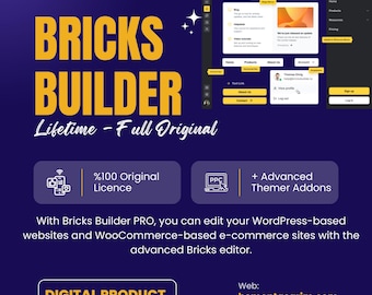 Bricks Builder Pro WordPress Theme: Advanced Themer Addons, Original License