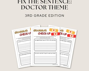 Corrige la phrase : feuilles de grammaire sur le thème du docteur | 3e année