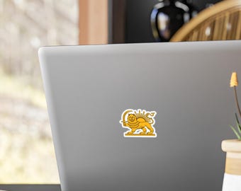 Löwe und Sonne Vinyl Aufkleber | Geschnittener Aufkleber