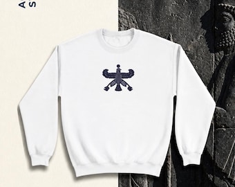 Double-needle stitching Achaemenids flag  Classic Unisex Crewneck Sweatshirt  | Gildan