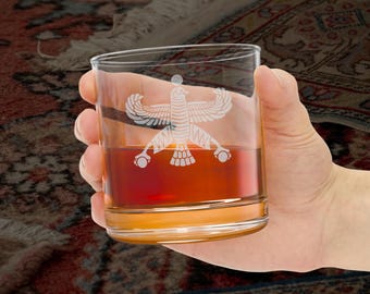 Achaemenid Symbol graviertes Whiskyglas | 10,5oz