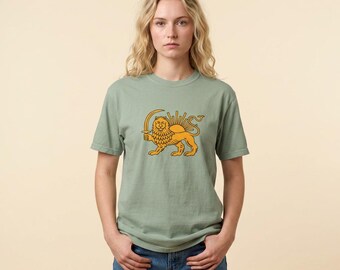 Löwe und Sonne T-Shirt | Persisches heraldisches Emblem Tee