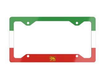 Iranian Flagge Nummernschild-Rahmen | Weißer Aluminium Auto-Plattenhalter