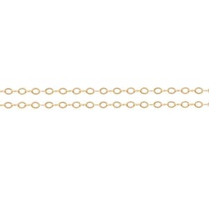 14Kt Gold Filled Flat Cable Chain 1.3x1mm - 5ft  LOWEST PRICE wholesale quantity (10597-5)/1