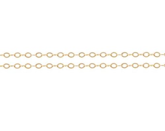 14Kt Gold Filled Flat Cable Chain 1.3x1mm - 100ft LOWEST PRICE wholesale quantity (10597-100)/1