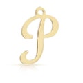 Charm Script Alphabet P 14Kt Gold Filled 11x8mm - 2 Pcs High Quality Shiny (10960)\/1 