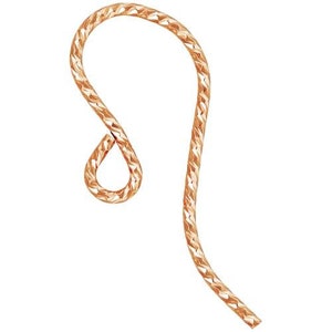 14Kt Rose Gold Filled 21 Gauge Sparkle Micro Ear Wire 10.75x7.5mm  - 5Prs  Wholesale price (12996)/1