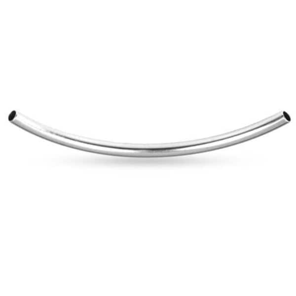 Sterling Silver Curved Tube 30x2mm (1.5mm ID)  - 10Pcs Wholesale Price (11161)/1