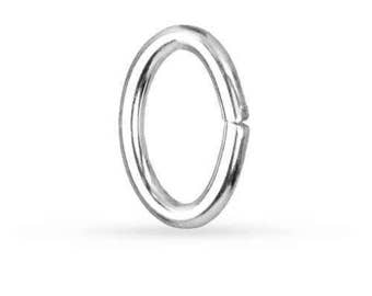 Open Jump Ring Oval Sterling Silver 16ga 9.6x6.4mm - 20 pcs (11148)/1