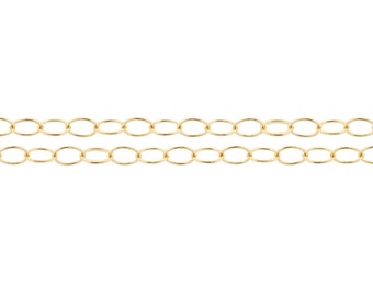 Spoelketting, groothandelsketting, sieradenketting, 14Kt goud gevuld, 3x2mm, kabelketting - 5 voet spoel (2348-5)/1