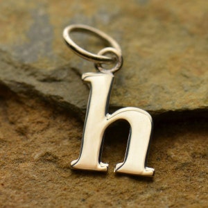 Plata de ley 18x8 mm Letra de máquina de escribir minúscula 'h' Charm - 1pc 10% de descuento Encantos brillantes de alta calidad (6026)/1