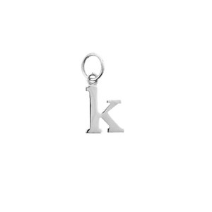 Sterling Silver 19x9mm Lowercase Typewriter Letter 'K' Charm - 1pc 10% discounted High Quality Shiny Charms (6029)/1