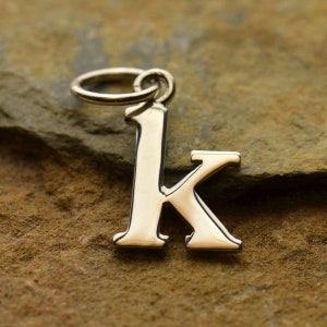 Sterling Silver 19x9mm Lowercase Typewriter Letter 'K' Charm - 1pc 10% discounted High Quality Shiny Charms (6029)/1