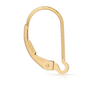 Earring Findings, Plain Leverback Interchangeable, 14Kt Gold Filled, 15.8x9.4mm - 5prs High Quality Leverbacks (6445)/5