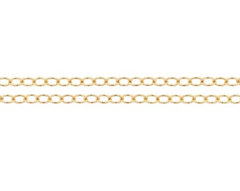 Spool Chain, Bulk Chain, 14kt Gold Filled, 2x1.6mm Cable Chain - 5ft High Quality Strong Shiny cable Jewelry Chain (2304-5)/1