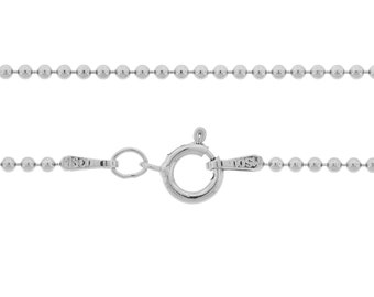 Ball Chain With Spring Ring clasp Sterling Silver 1.5mm 24 Inch  - 5pcs Neck chain (3100)/5