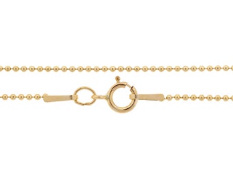 Ball Chain with clasp 14Kt Gold Filled 1mm 18 Inch  - 1pc Neck chain (3659)/1