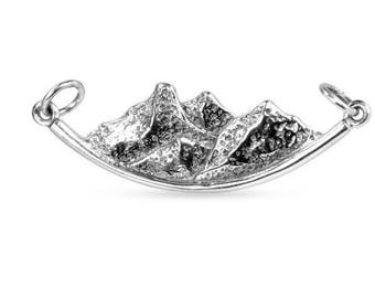 Sterling Silver Mountain Range Festoon 11.2x41mm - 1 Pc Wholesale Price (11989)/1