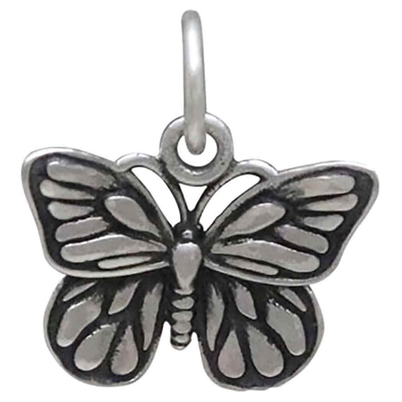 Sterling Silver Monarch Butterfly Charm 14x13mm 1Pc 14565/1 image 2