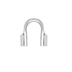 May include: Silver-toned metal crimp end bead for jewelry making. The bead has a rounded, u-shaped opening.