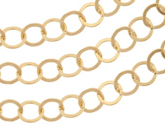 14Kt Gold Filled 5mm Flat Wire Circle Chain - 5ft  Made in USA Bright and Shiny (2460-5)/1