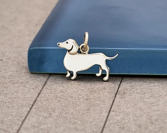 Sterling Silver Dachshund Dog Charm  - 1pc  (13520)/1