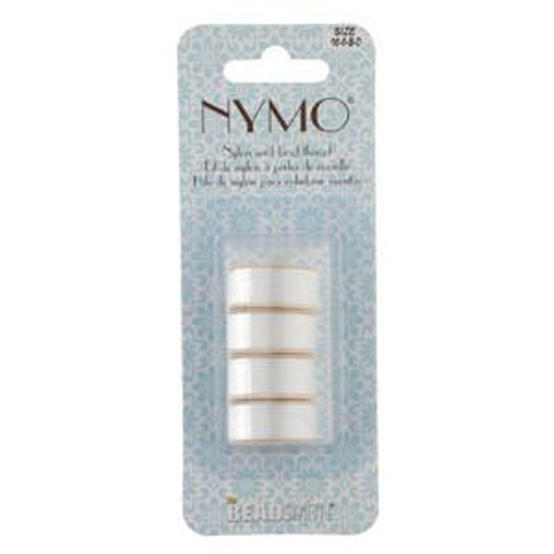 NYMO, Nylon Seed Bead Thread, White Nylon, 4 Piece Assorted Pack White 00-0-B-D 4pcs 14526 image 1