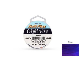 Craft Wire Soft Flex 28gauge Blue 40yards  - 1 Spool Wholesale Price (4667)/1