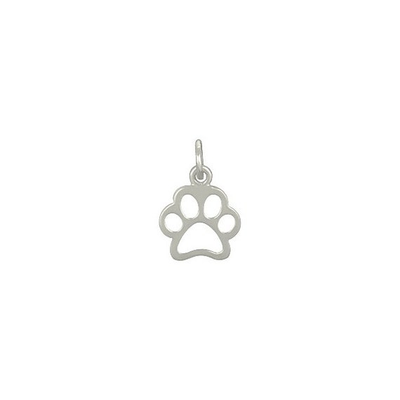 4894 Sterling Silver 15.2x10mm Openwork Paw Print Charm //1 - 1pc