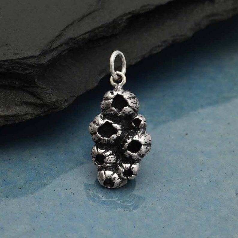 Sterling Silver Barnacle Charm 22x10mm 1Pc Wholesale Price 13932/1 image 1