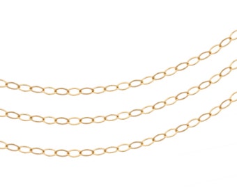 Chain, Flat Cable Chain, 14Kt Gold Filled, 2.2x1.7mm - 5ft (2354-5)/1