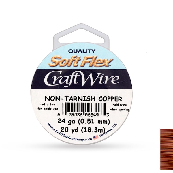 Craft Wire Soft Flex 24gauge Non Tarnish Copper wire 20yards  - 1 Spool Big Savings (3585)/1