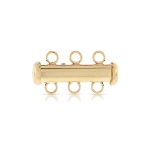 Tube Clasp Multi strand 14kt Gold Filled 20mm 3strand Tube Clasp - 1pc Bracelet Closures (2223)/1