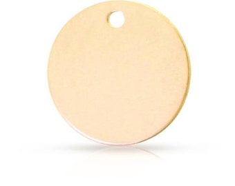 14Kt Gold Filled 20 Gauge Stamping Disc Round Blank 12.7mm With Hole - 2Pcs (13621)/1