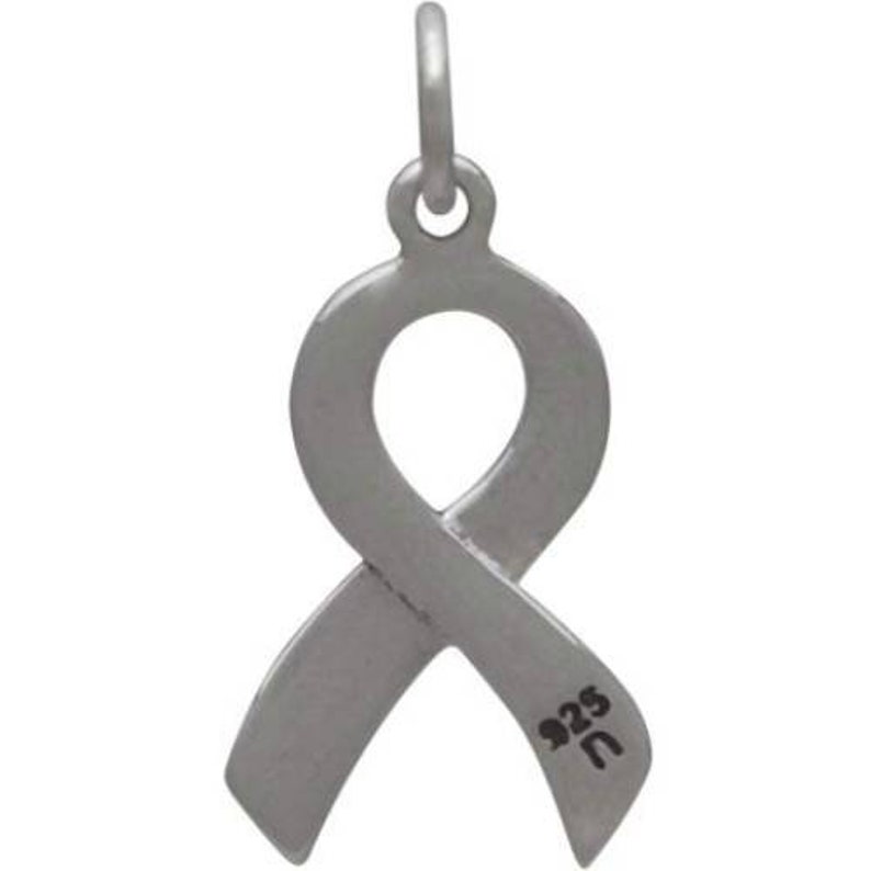 Sterling Silver Cancer Awareness Ribbon Strength 21x10mm | Etsy