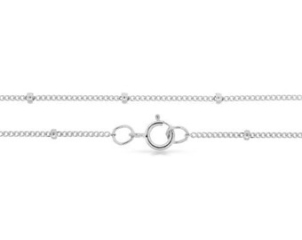 Sterling Silver 1mm 36" Satellite Curb Chain With Spring Ring Clasp  - 1 Pc Wholesale Price (12599)/1