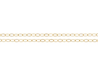 Chains, Flat Cable Chain, 14kt Gold Filled, 2x1.5mm - 100 Feet Bulk Discounted (2346-100)/1