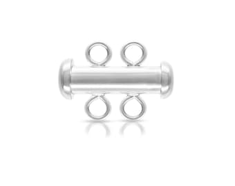Sterling Silver 17mm 2strand Tube Clasp - 1pc (2116)/1