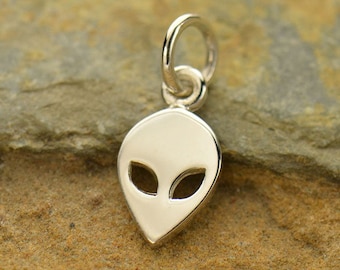 Cut Out Alien Charm Sterling Silver 15x6mm - 1pc High Quality Wholesale price (8314)/1