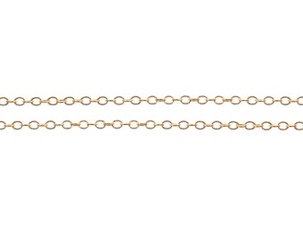 1mm Cable Chain, 14Kt Gold Filled, 1.4x1mm Cable Chain - 5ft Strong chain Made in USA High Quality (6683-5)/1