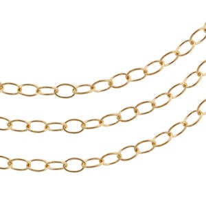 14Kt Gold Filled 4x3mm Cable Chain 100ft Wholesale prices unfinished foot chain medium weight strong chain 2334-100/1 image 1