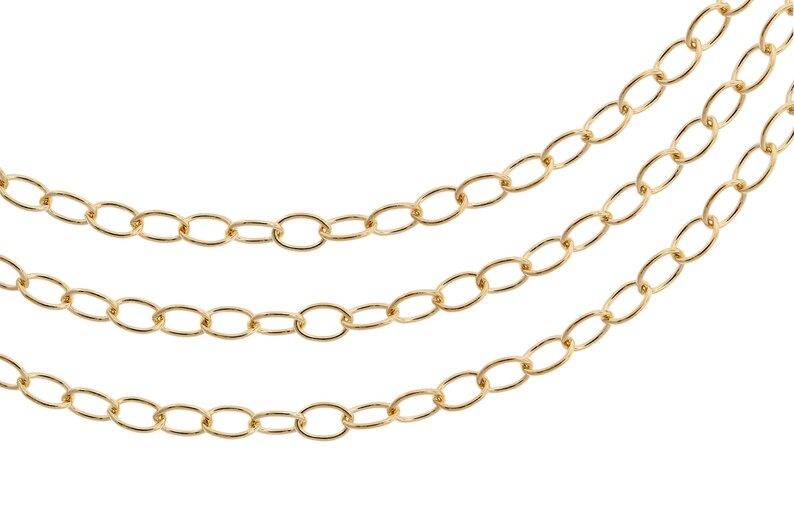 14Kt Gold Filled 4x3mm Cable Chain 100ft Wholesale prices unfinished foot chain medium weight strong chain 2334-100/1 image 1