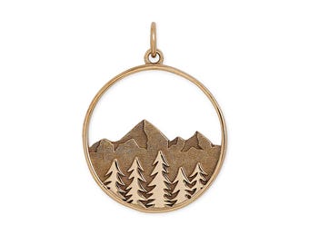 Bronze Layered Tree Pendant in Circle 26x20mm - 1Pc (4488)/1