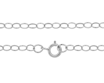 925 Sterling Silber 3,1x2,4 mm ovale Rolo-Kette 16 Zoll mit Federringverschluss - 1 Stück Fertige Rolo-Kette (3111) / 1