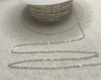 Necklaces, Sterling Silver, 1.3mm, Flat Cable Chain - 20 Feet Wholesale Price (13570-20)/1